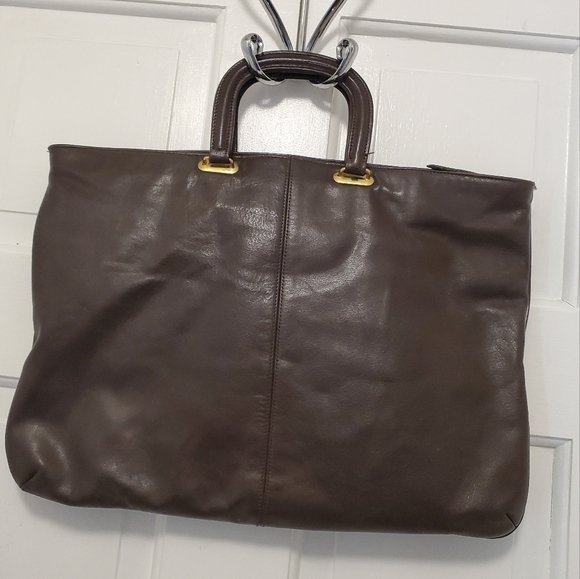 Vintage Palizzio Brown Leather Briefcase Style Handbag, classic - Picture 1 of 8